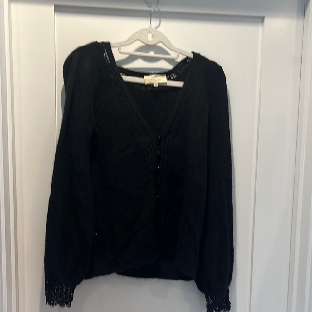Sezane Black Cardigan Sweater